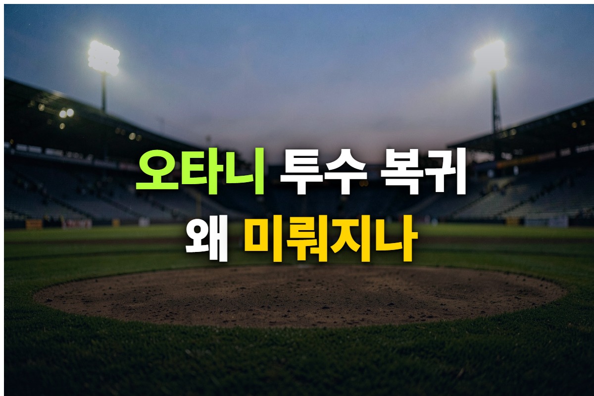 오타니 쇼헤이 투수 복귀 지연 소식과 프로필을 정리한 대표 이미지