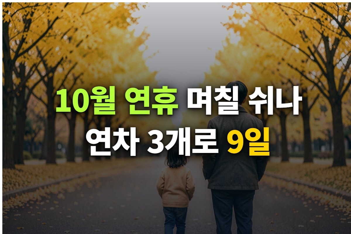 2026년 10월 연휴 일정과 연차 3개로 9일 쉬는 법을 정리한 대표 이미지