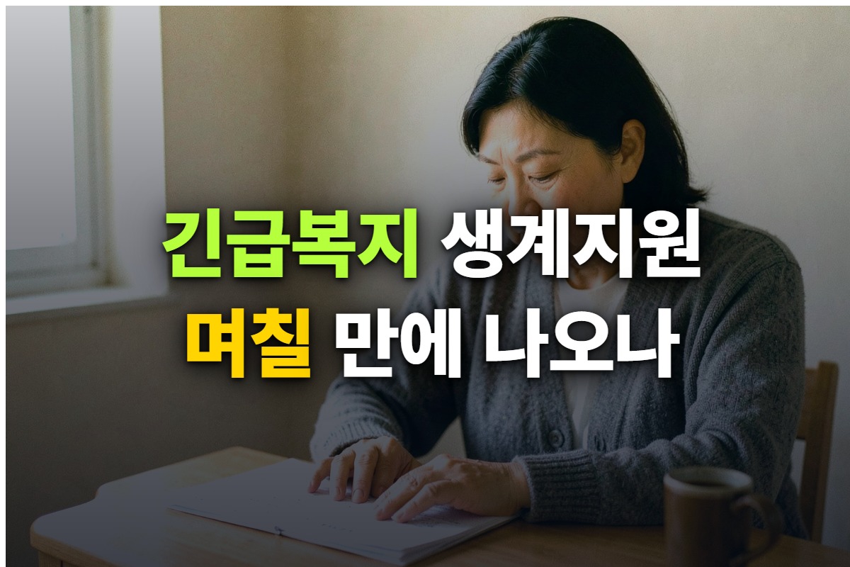 긴급복지 생계지원 대상과 지급액, 신청 후 며칠 만에 나오는지 정리한 대표 이미지