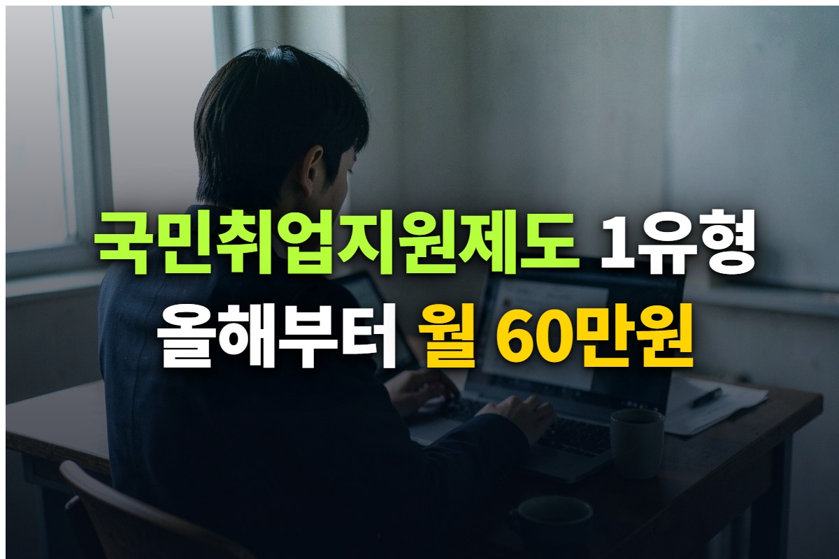 국민취업지원제도 1유형 조건과 구직촉진수당 월 60만원을 정리한 대표 이미지